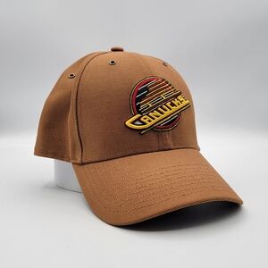 Men's Carhartt x '47 Brown Vancouver Canucks Clean Up Adjustable Hat, New